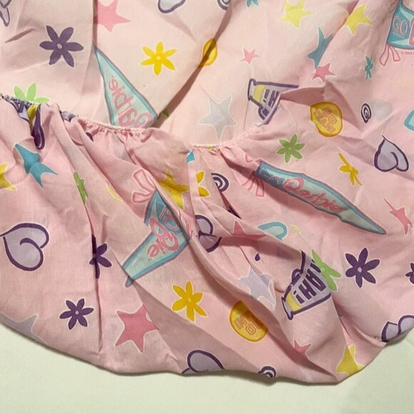 Vintage 1998 Barbie Cheerleader Go Team Cheer Full Fitted Sheet - Picture 10 of 15